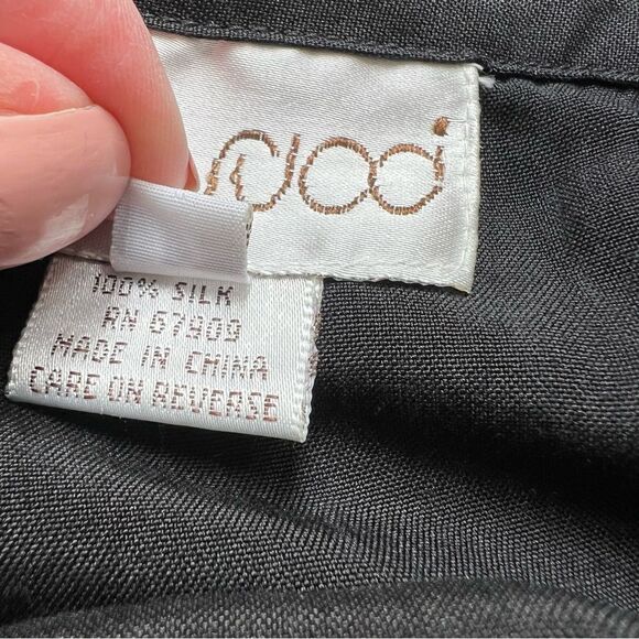 Vintage 1980’s Pia Rucci 100% Silk Wrap Skirt Black and Ivory Size 12 - Picture 11 of 12